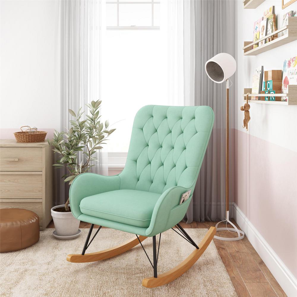 teal glider rocker