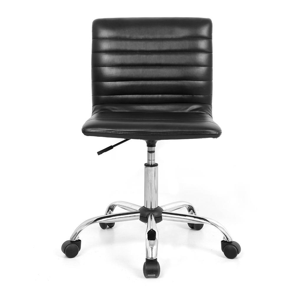 Yangming Black Modern Low Back Adjustable Swivel Armless Desk Chair Office Task Chair With Casters Hd1391bk The Home Depot