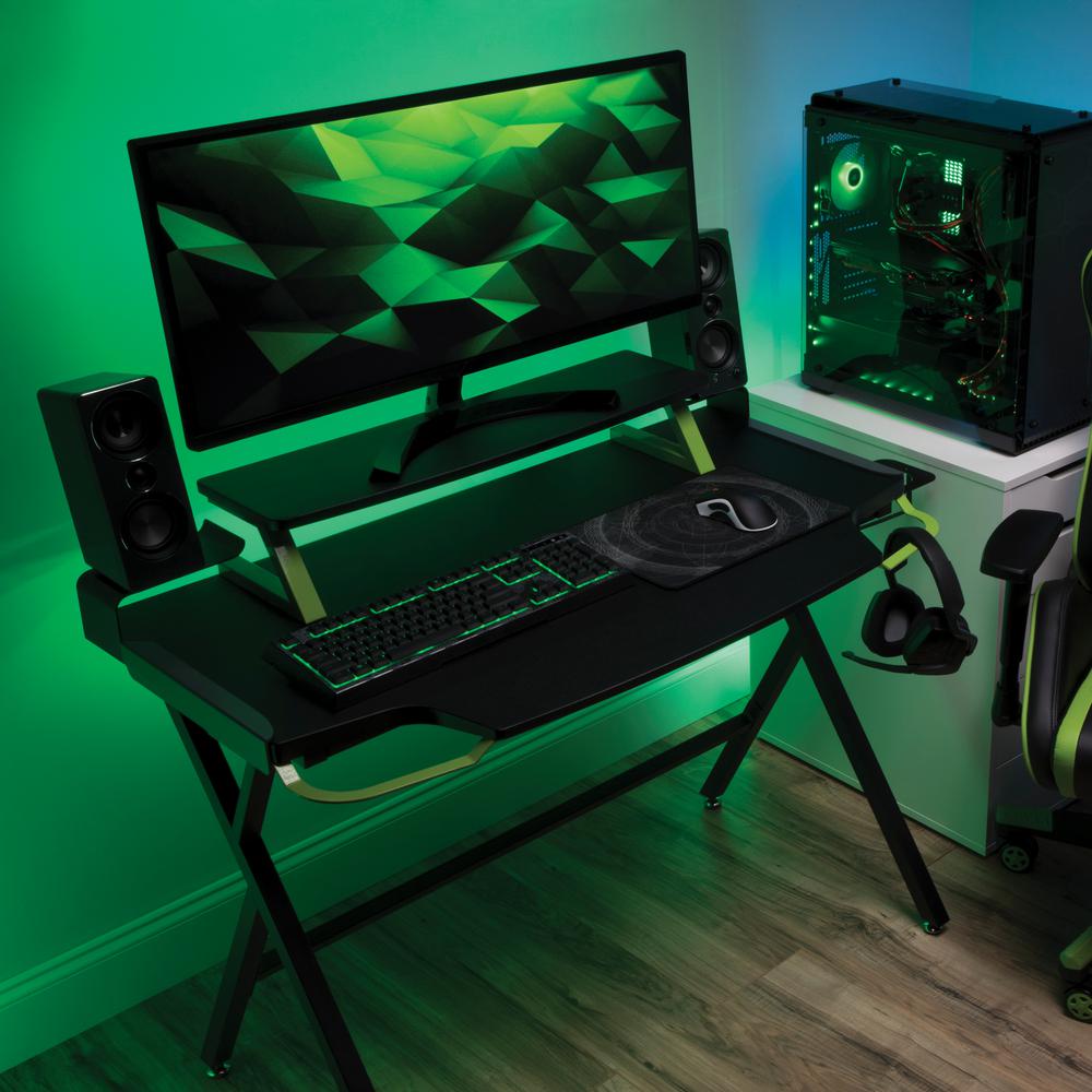 gaming computer in desk