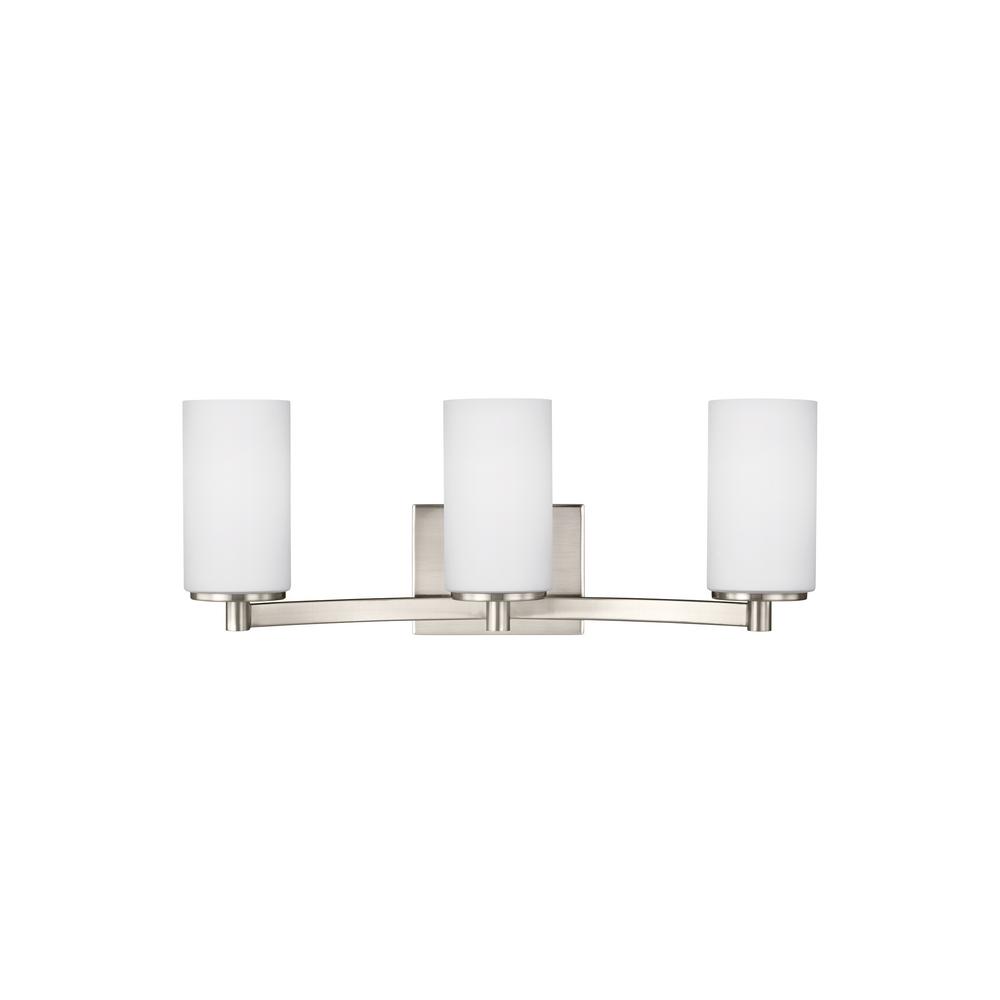 Sea Gull Lighting Hettinger 3 Light Brushed Nickel Bath With Sea Gull Lighting Hettinger 3 Light Brushed Nickel Bath With Led Bulbs