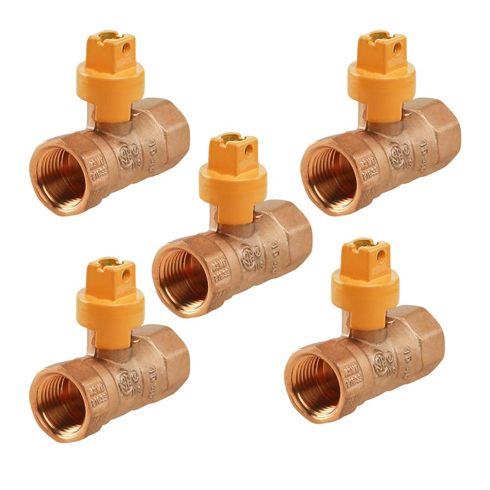 The Plumber's Choice 1 in. FIP Brass Gas Ball Valve with Screwdriver