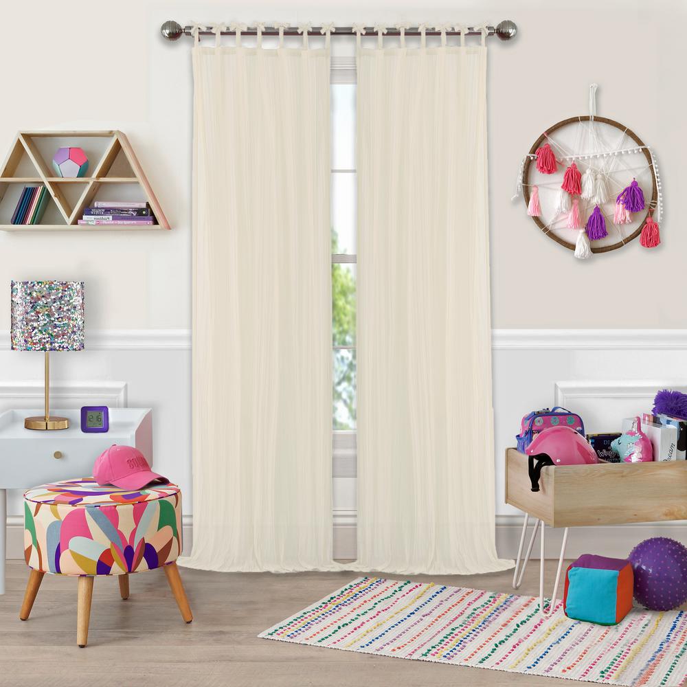 Elrene Greta Crushed Sheer Kids Window Curtain 22406ivr The Home