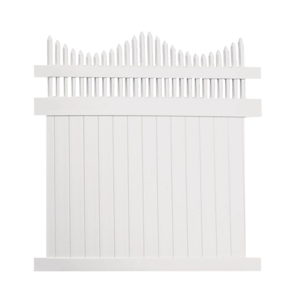 Weatherables Louisville 6 ft. H x 8 ft. W White Vinyl Privacy Fence