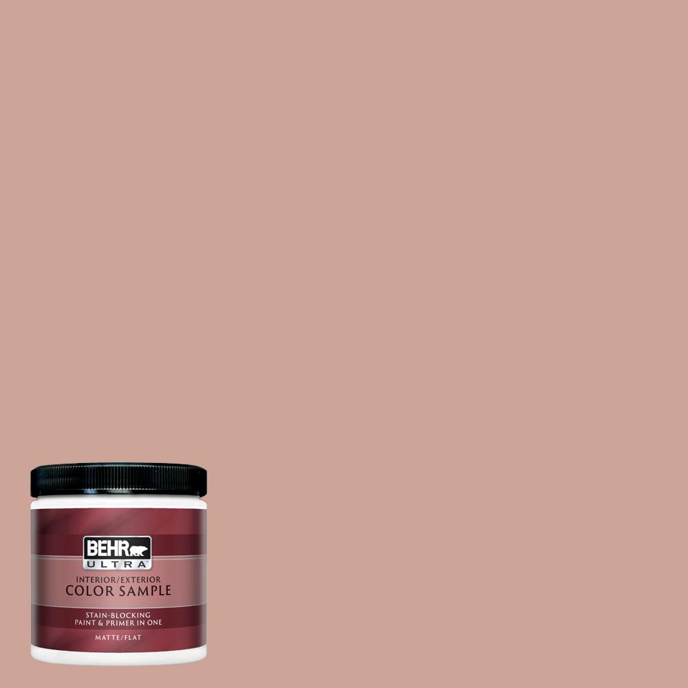 Behr Ultra 8 Oz Ul120 16 Pink Ginger Matte Interior Exterior Paint And Primer In One Sample