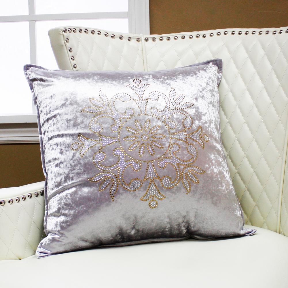 Best Home Fashion Snowflake Rhinestone Stud PillowPILLOW_STONE_4