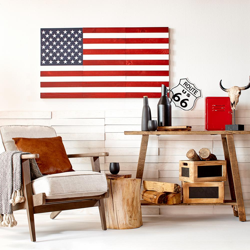 Timberwall 8 3 Sq Ft American Flag Peel And Stick Wall Plank Paneling Kit