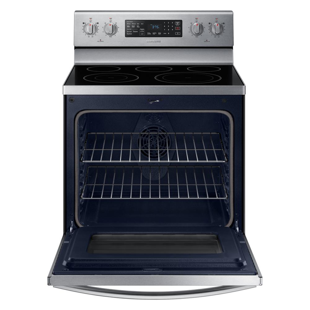 30 in. 5.9 cu. ft. Single Oven Electric Range with Self-Cleaning and Convection Oven in Stainless Steel