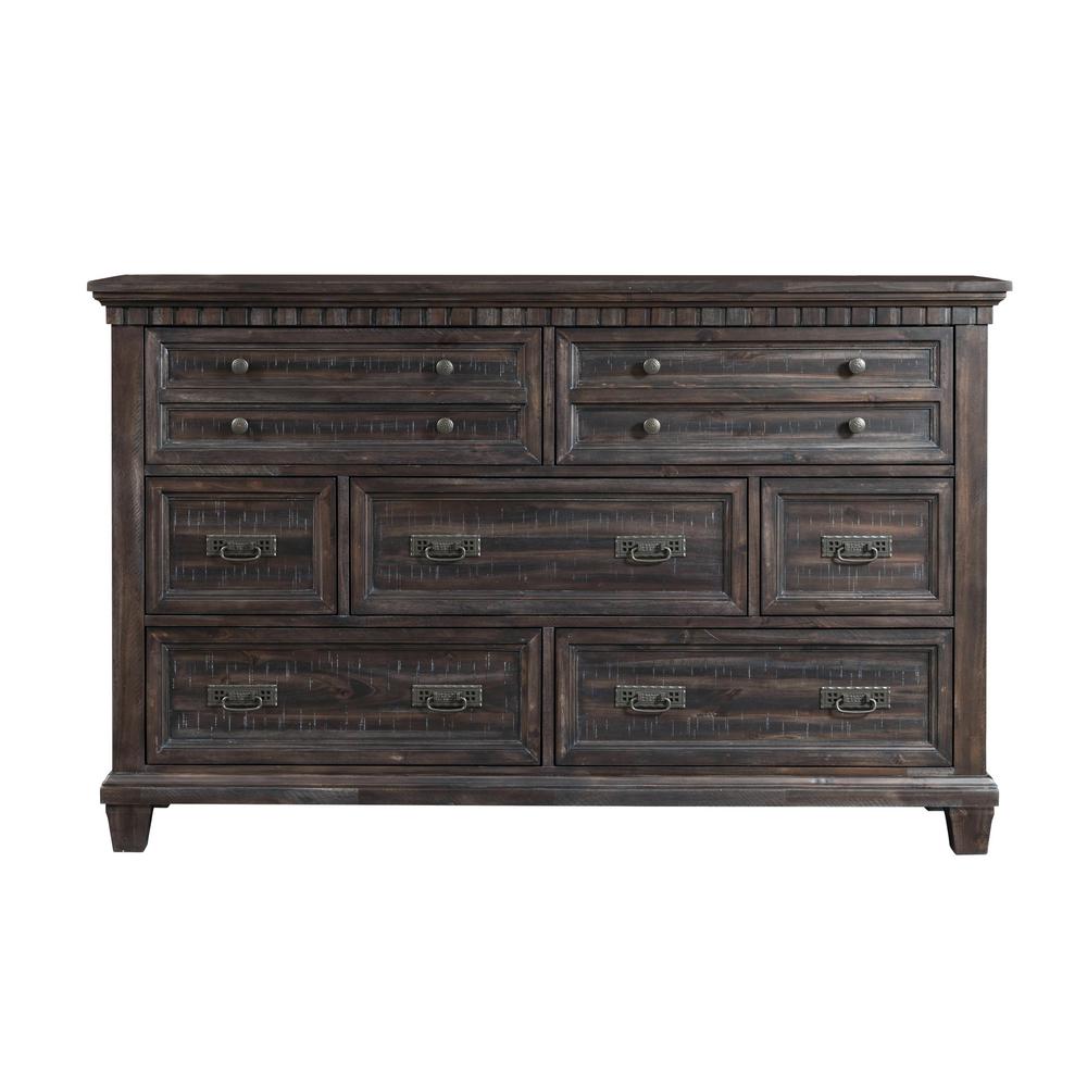 Steele Smokey Gray Oak 7Drawer DresserMO600DR The Home Depot