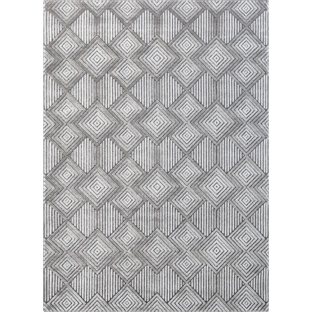 Well Woven Aspen Flint Grey Mid Century Modern Tribal Geometric 7 Ft 10 In X 9 Ft 10 In High Low Area Rug