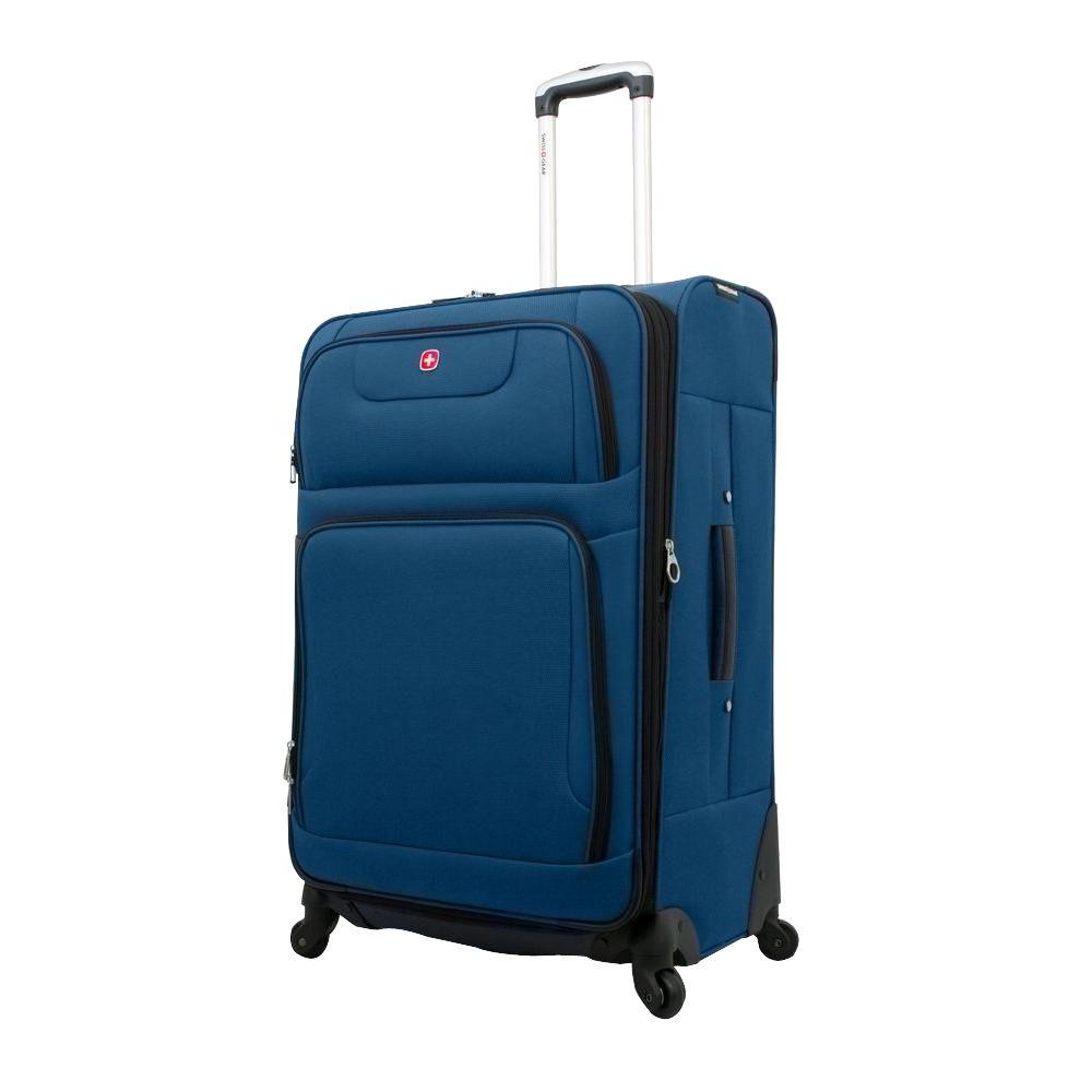 UPC 721427503553 product image for SWISSGEAR 28 in. Blue and Black Spinner Suitcase 7297013400177 | upcitemdb.com