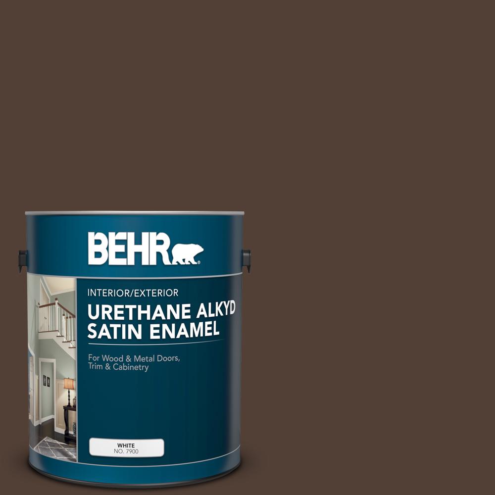 BEHR 1 gal. BNC21 Double Espresso Urethane Alkyd Satin Enamel
