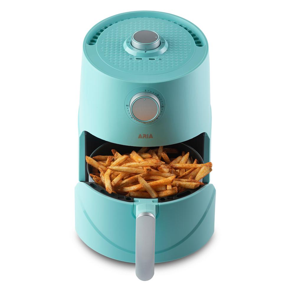 3Qt Teflon-Free Premium Ceramic Teal Air Fryer with Extended Recipe ...