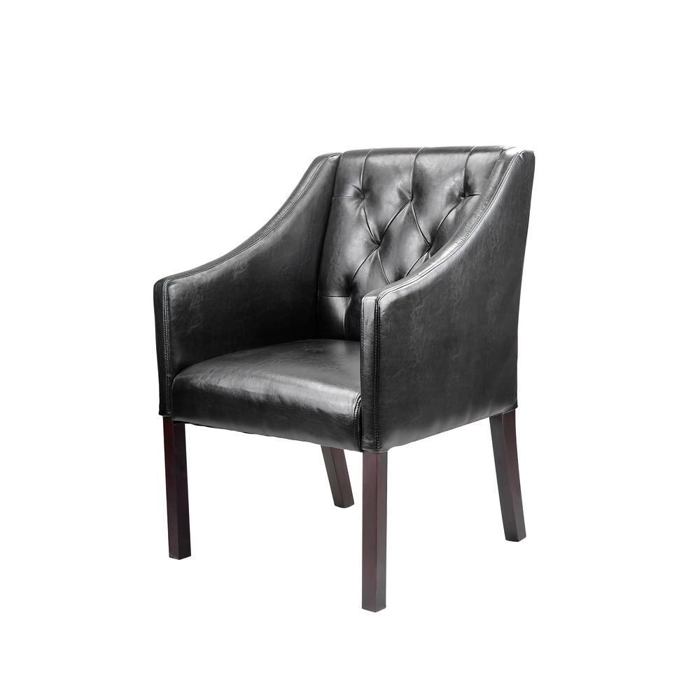 Corliving Antonio Black Bonded Leather Accent Club Chair Set Of 2 Lad 608 C The Home Depot Corliving Antonio Black Bonded Leather
