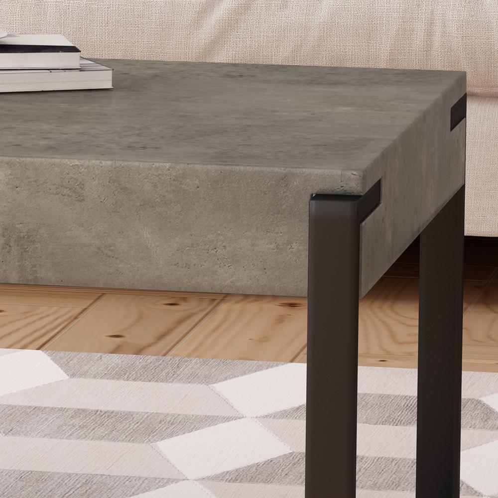 Noble House Merion Modern Rectangular Light Concrete Finished Faux Wood Coffee Table With Matte Black Iron Sled Legs 54177 The Home Depot - Light Wood Coffee Table With Black Metal Legs Noble House Merion Modern Rectangular Light Concrete Finished Faux Wood Coffee Table With Matte Black Iron Sled Legs 54177 The Home Depot - Light Wood Coffee Table With Black Metal Legs