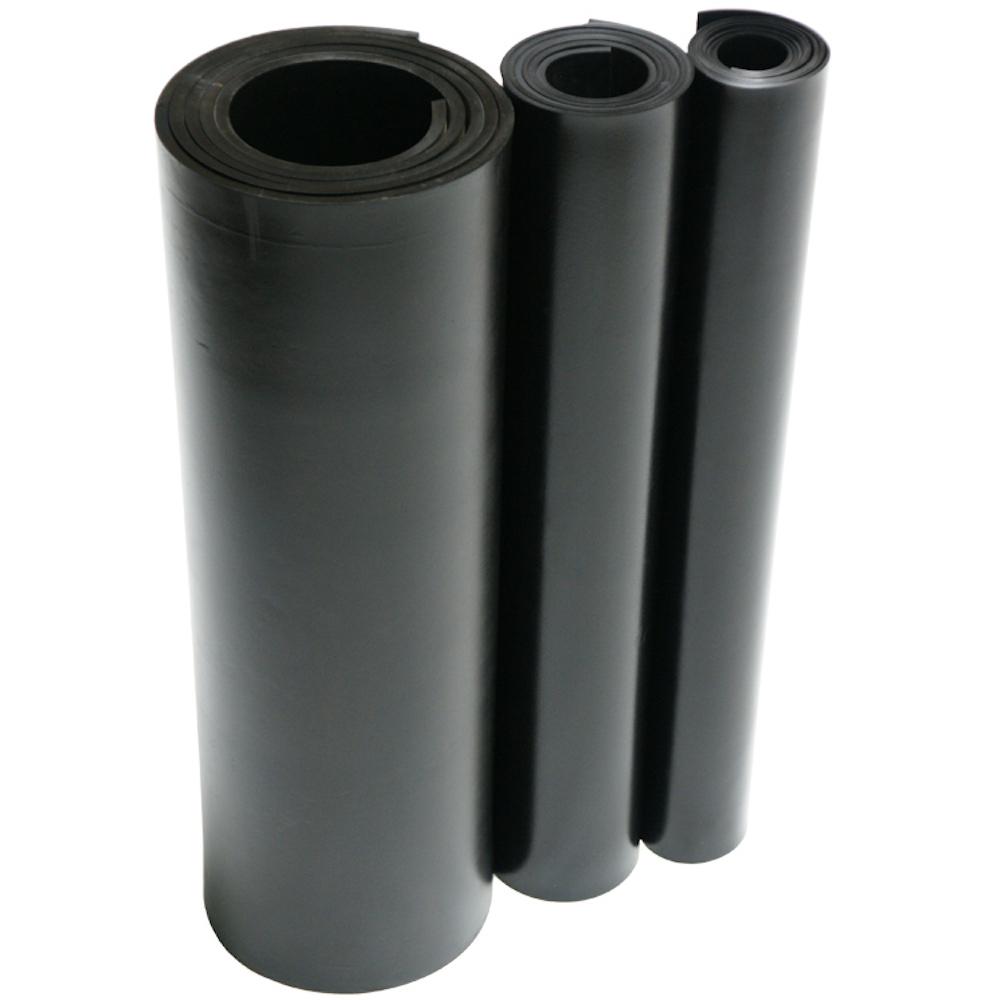 36 Width Black Smooth Finish No Backing 50A Durometer 48 Length 0.125 Thickness 33-005-125-036-048 General Purpose Rubber