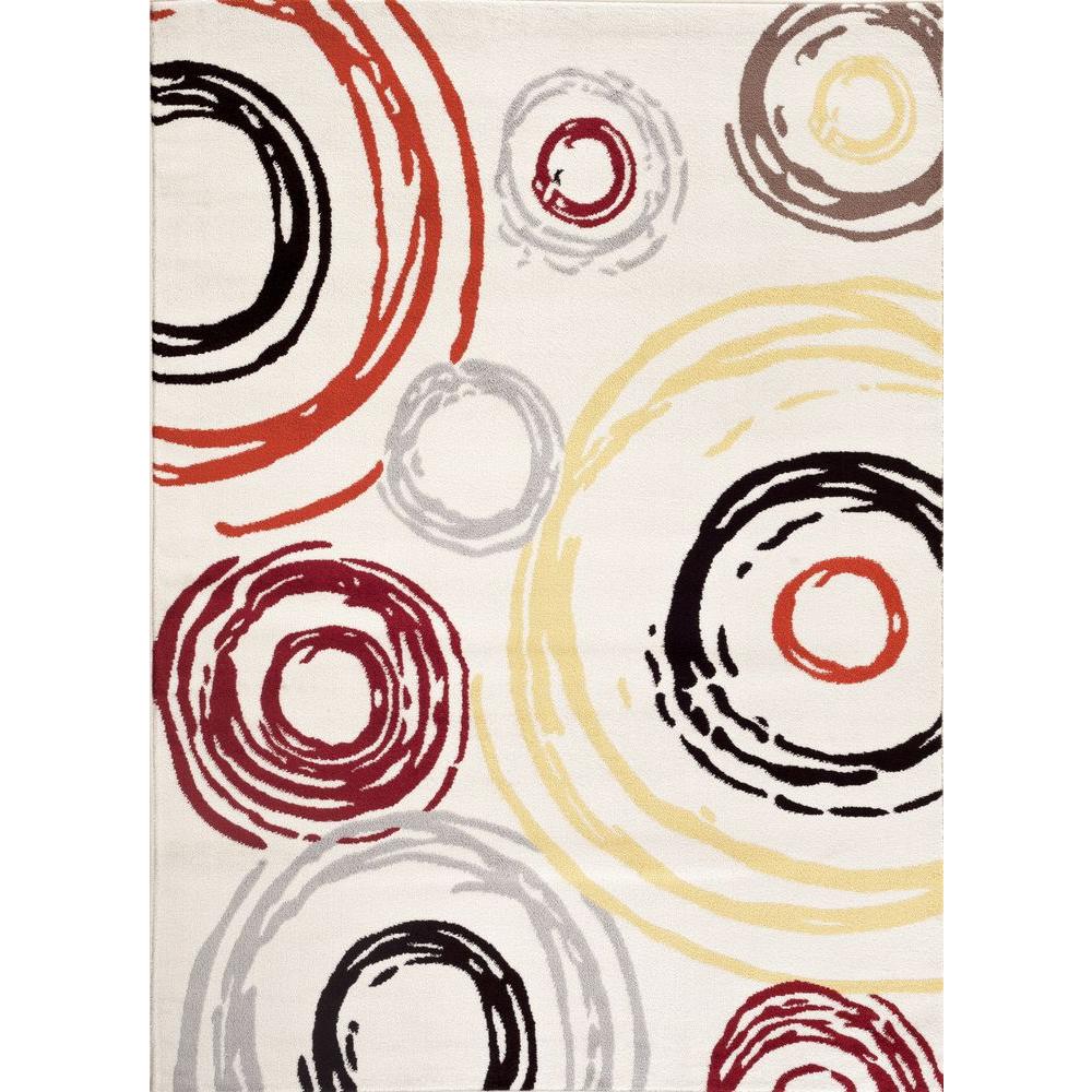 World Rug Gallery Contemporary Abstract Circle Design Cream 2 Ft X World Rug Gallery Contemporary Abstract Circle Design Cream 2 Ft X 3 Indoor