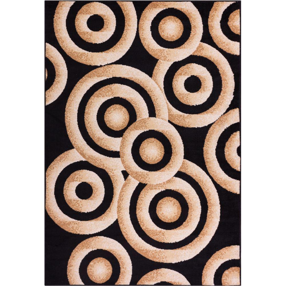 Well Woven Miami Sunshine Circles Modern Geo 5 Ft X 7 Black Well Woven Miami Sunshine Circles Modern Geo 5 Ft X 7 Black Area