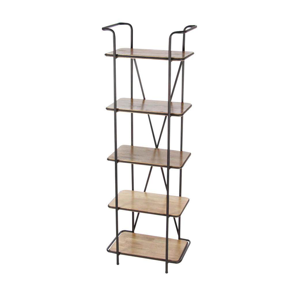 15 in. L x 23 in. W Industrial Wood and Iron 5Tier Shelf84287 The