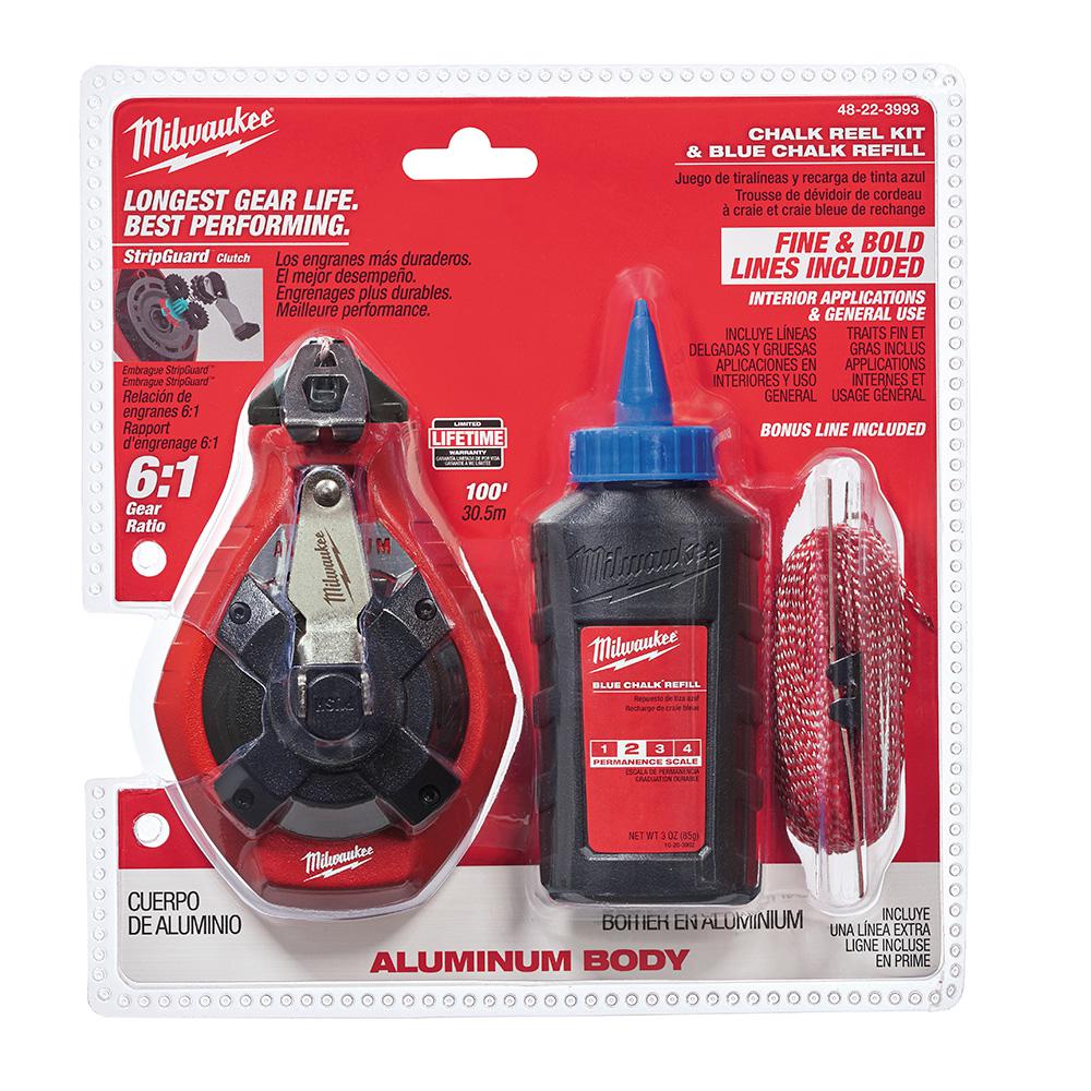 Milwaukee 48223982 100' Bold Line Kit Blue Chalk Chalk Lines Business