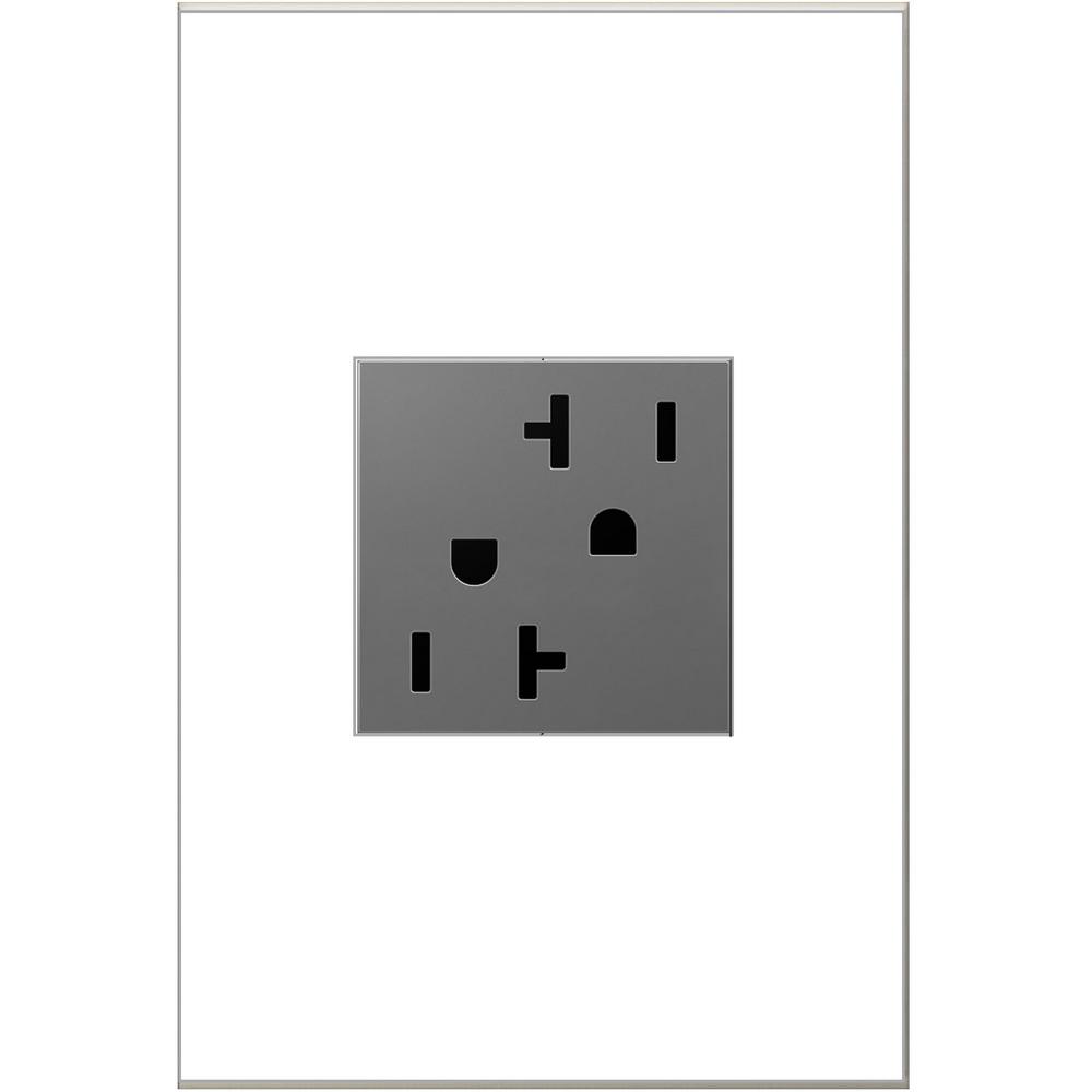 Legrand adorne 20 Amp Tamper Resistant Duplex Outlet, Magnesium