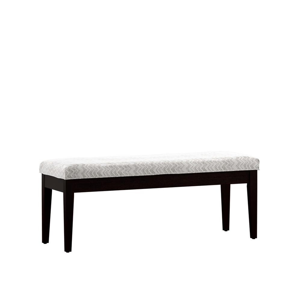 Homesullivan Espresso Grey Chevron Print Fabric 52 In W Bench