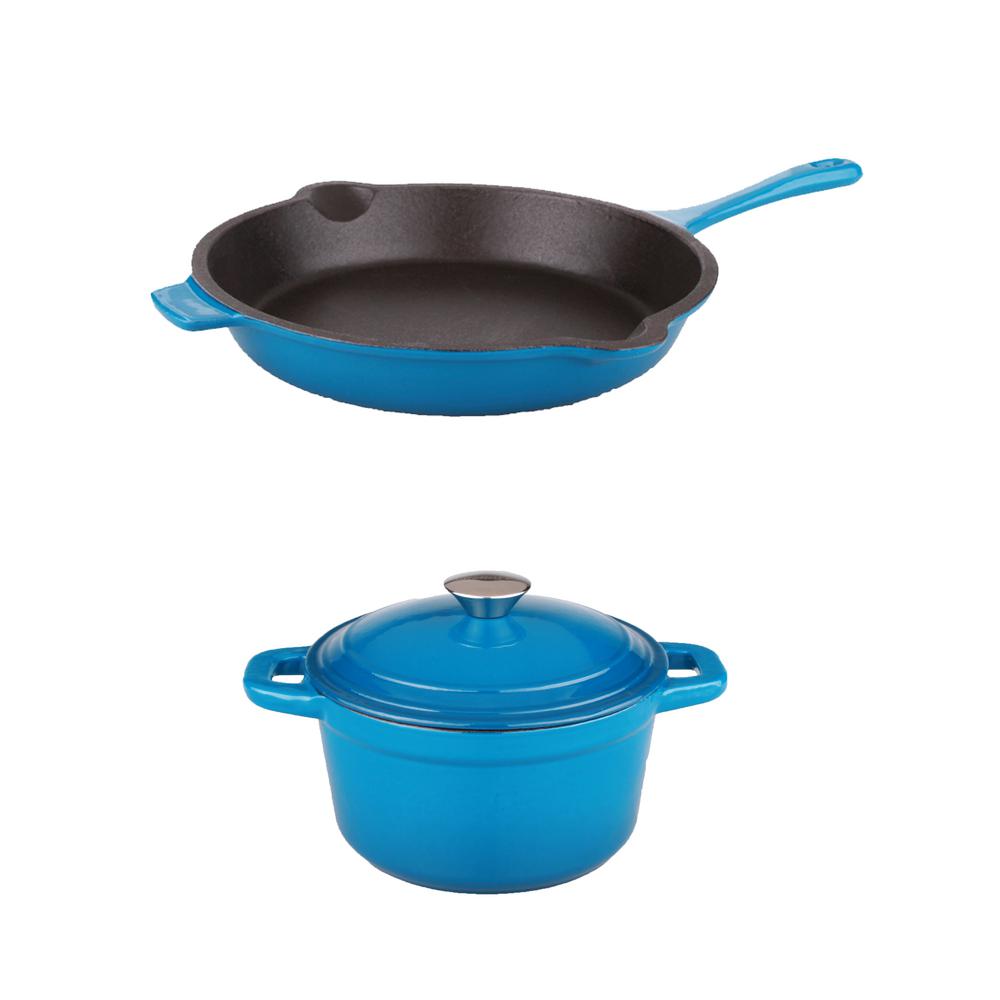 BergHOFF Neo 3-Piece Blue Cast Iron Cookware Set-2211628 - The Home Depot