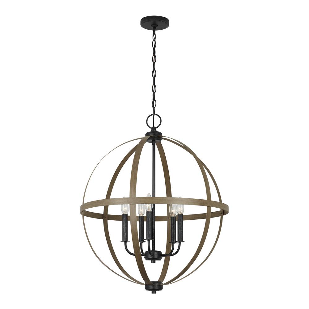 Sea Gull Lighting Calhoun 24 In W 5 Light Weathered Gray Rustic Sea Gull Lighting Calhoun 24 In W 5