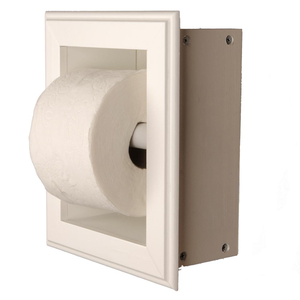 WG Wood Products Newton Recessed Toilet Paper Holder 21 Holder in White