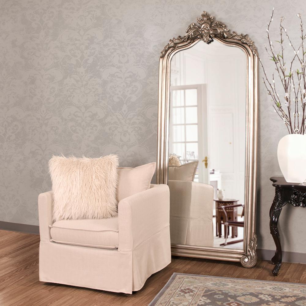 Howard Elliott Tudor Silver Floor Mirror 53073 The Home Depot