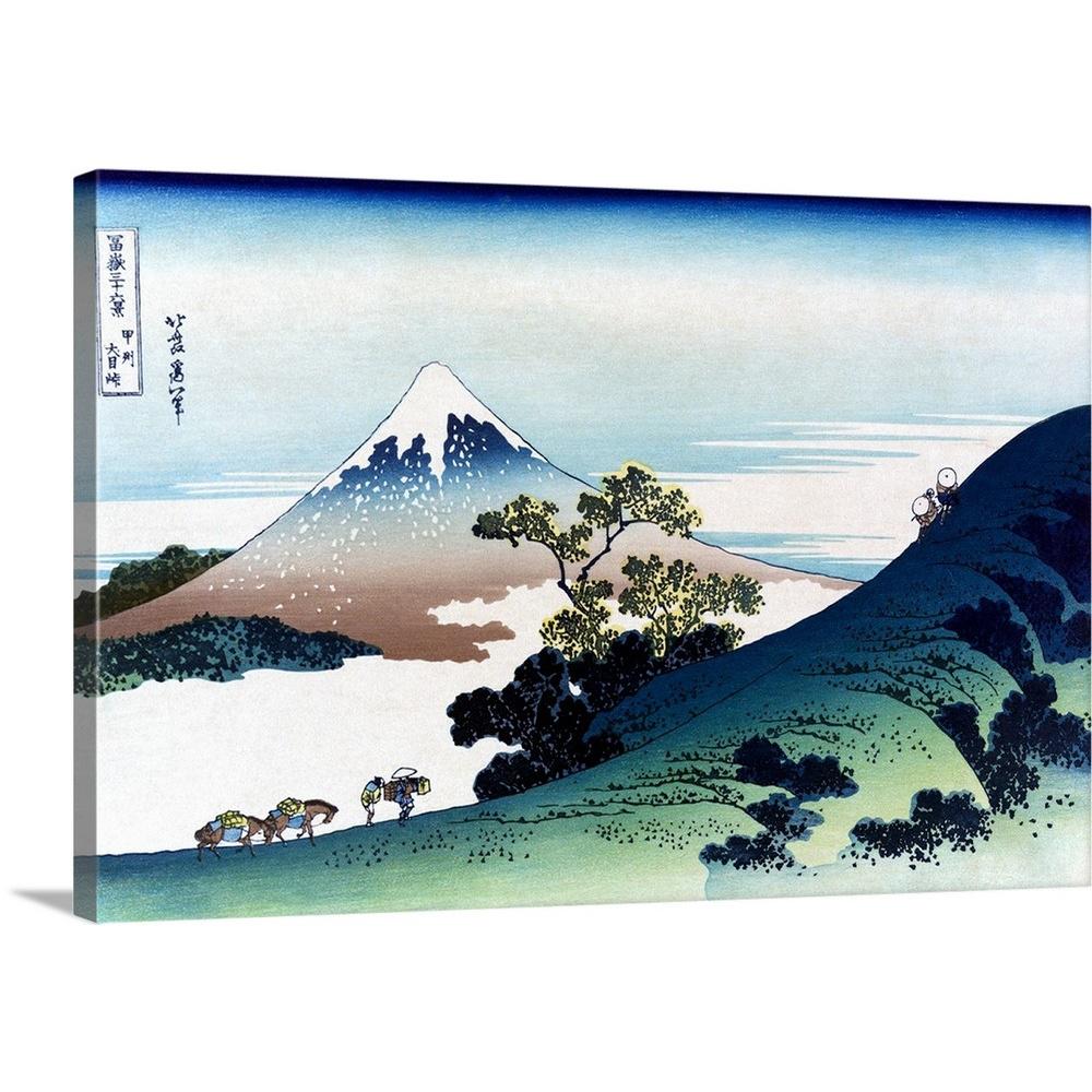 Greatbigcanvas Inume Pass In The Kai Province Japan With Mount Fuji In The Backg By Katsushika Hokusai Canvas Wall Art 2411444 24 36x24 The Home Depot