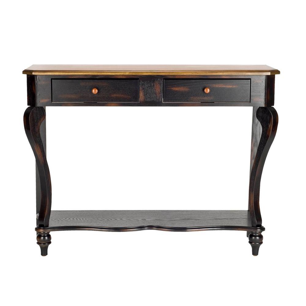 Safavieh Katie 43 in. Dark Brown Standard Rectangle Wood Console Table