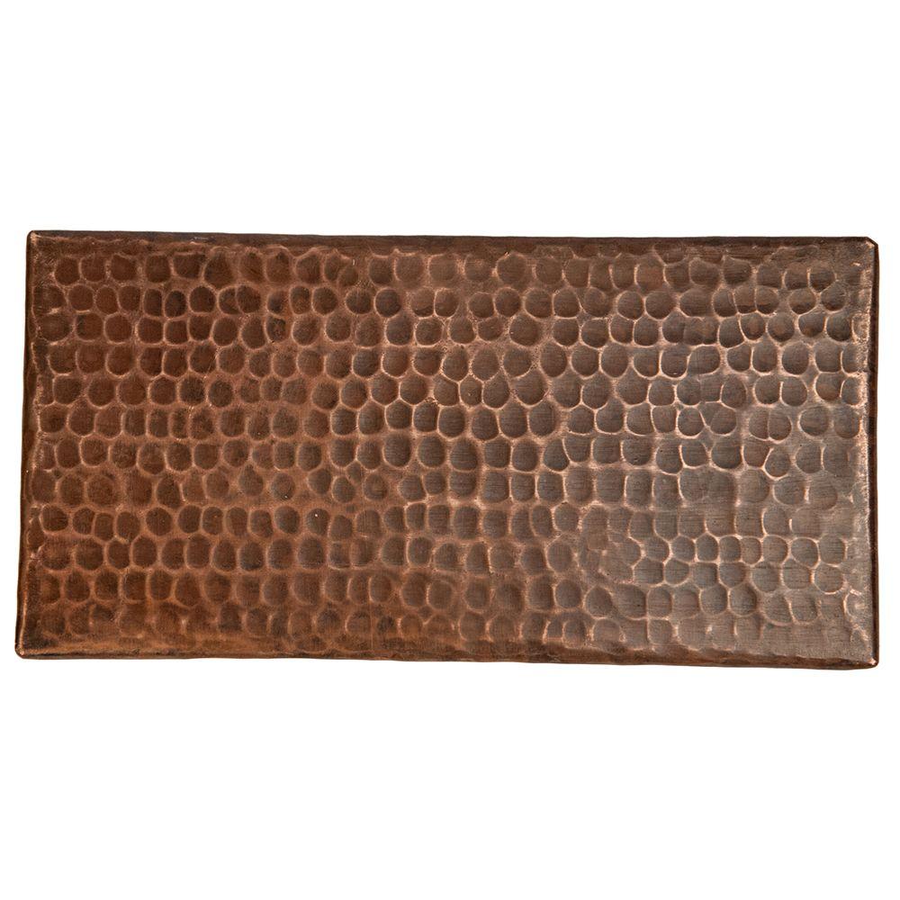 Premier Copper Products 4 in. x 8 in. Hammered Copper Decorative Wall Tile in Oil Rubbed Bronze ...