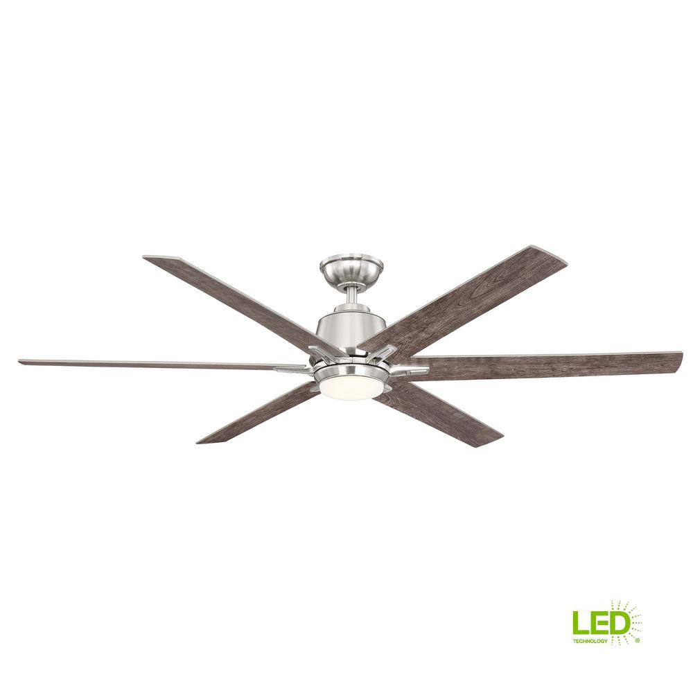 Home Decorators Collection Kensgrove 64 In Led Brushed Nickel Ceiling Fan With Remote Control