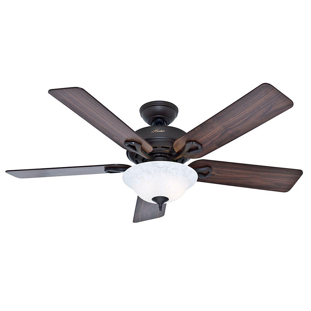 Hunter Kensington 52 In Indoor Bronze Ceiling Fan With Light Kit