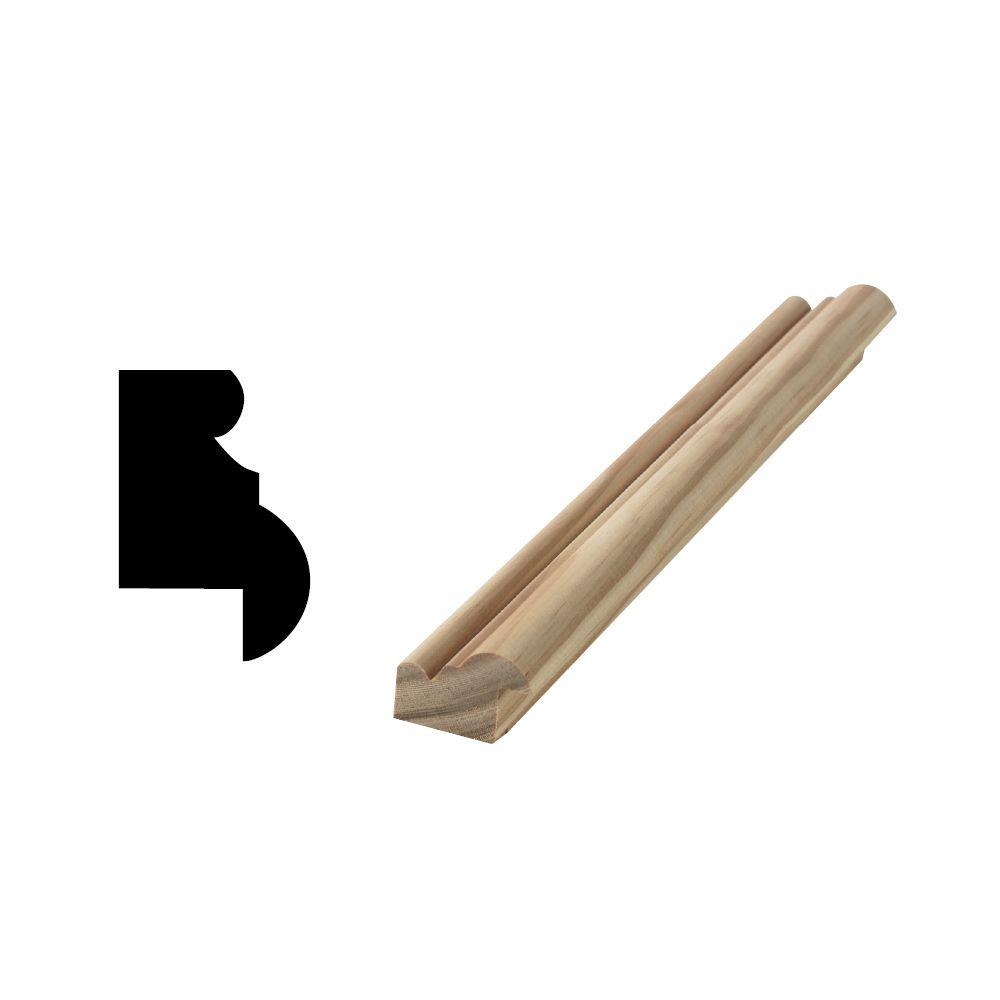 Woodgrain Millwork WG 4275 15/8 in. x 11/16 in. Solid Pine Wainscot/Paneling Panel Moulding