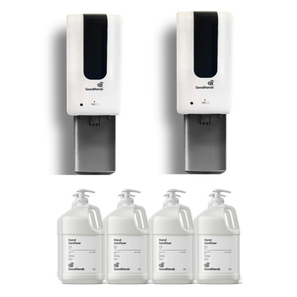 GoodHands 1 Gal. Gel Hand Sanitizer with Pump and 2 Automatic Wall