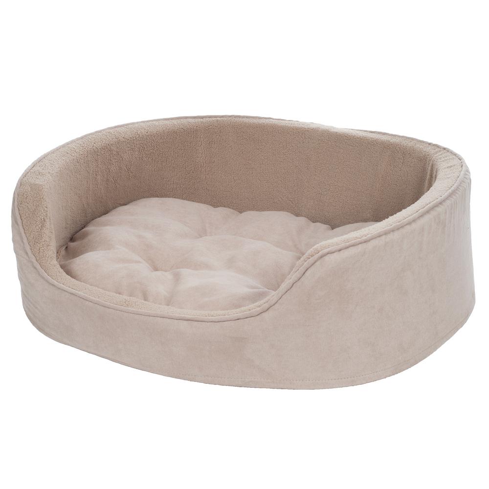 Paw Extra Large Clay Cuddle Round Suede Terry Pet Bed 80 13115 The Paw Extra Large Clay Cuddle Round Suede Terry Pet Bed
