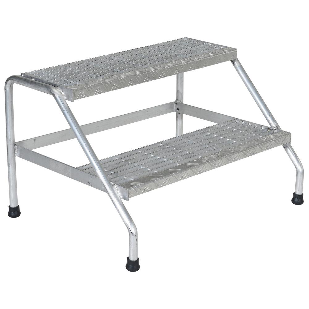 Vestil 2-Step Yellow Aluminum Step Stand - Wide Welded by Vestil