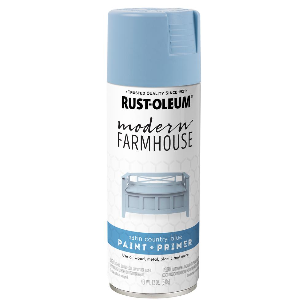 Rust Oleum Modern Farmhouse 12 Oz Satin Country Blue Spray Paint 6 Rust Oleum Modern Farmhouse 12 Oz Satin Country Blue Spray Paint 6 Pack 340380 The Home Depot