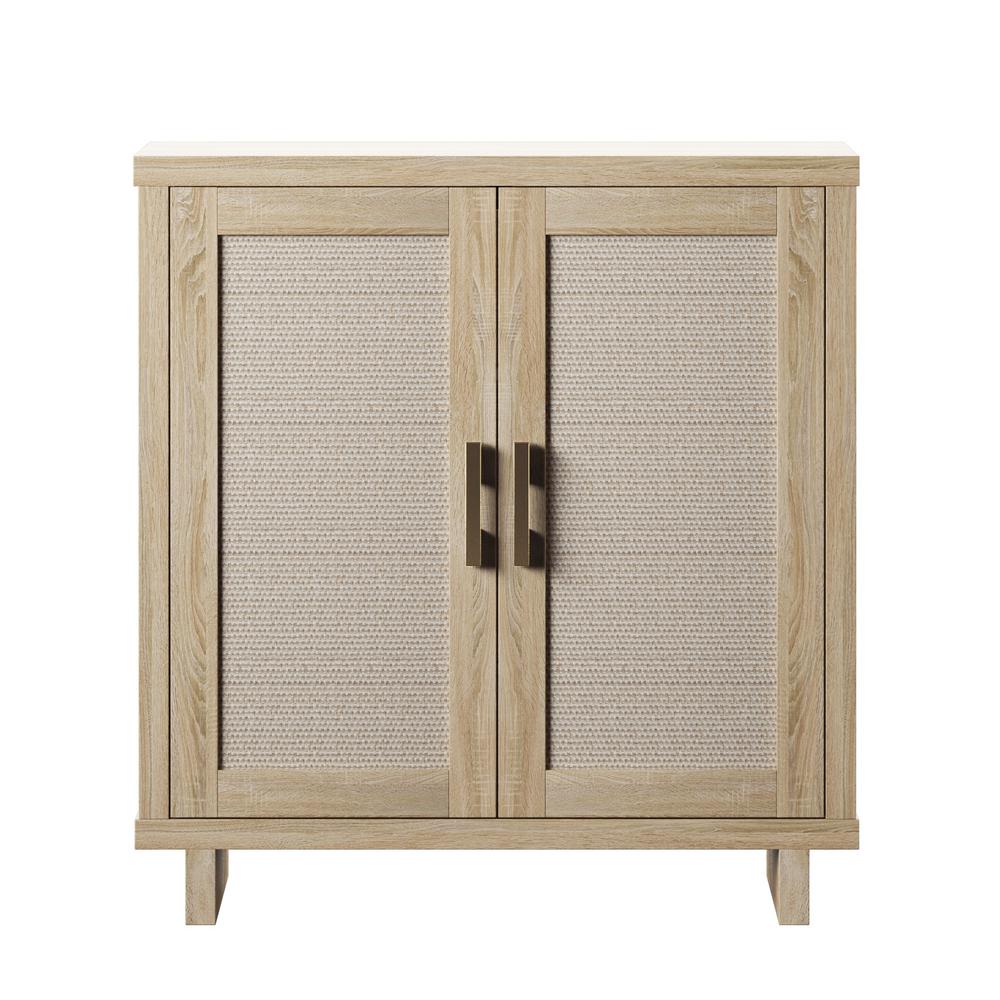 Twin Star Home Bishop Oak Accent Cabinet With Linen Door