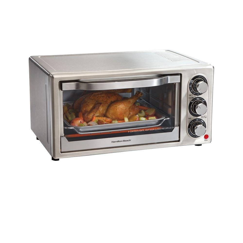 Hamilton Beach Easy Reach 1400 W 6Slice Gray Convection Toaster Oven
