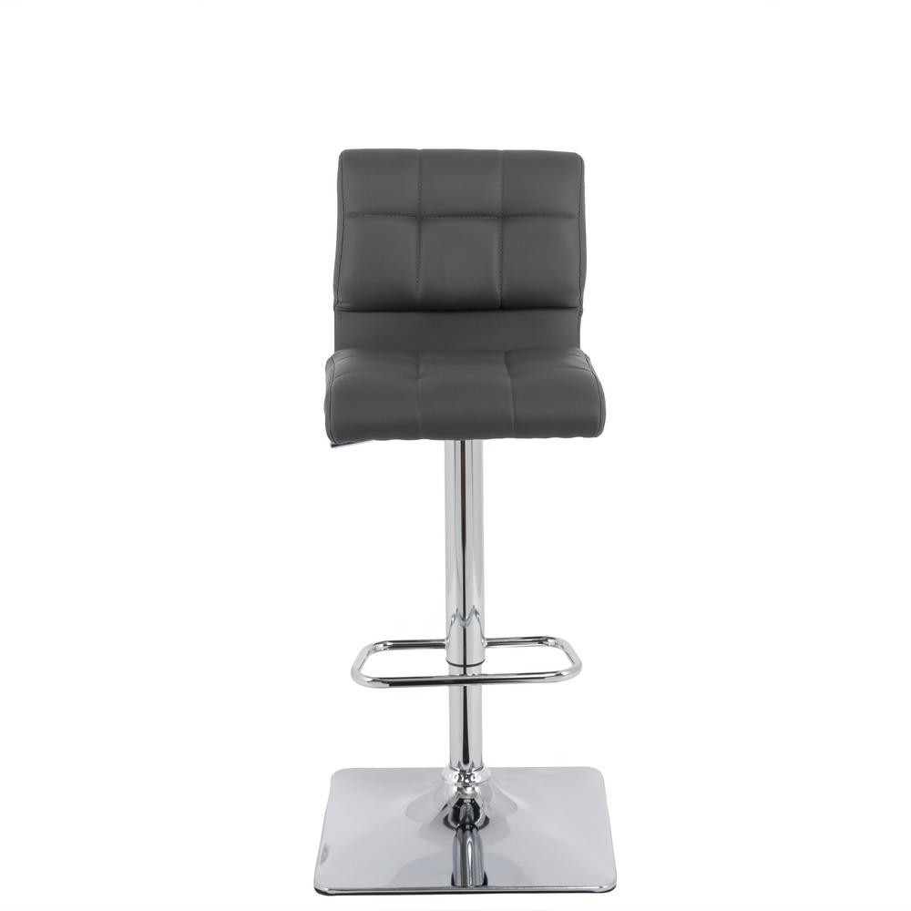 Corliving Adjule Height 33 In Dark Grey Bonded Leather Swivel Corliving Adjule Height 33 In Dark Grey Bonded Leather Swivel Bar Stool Set Of