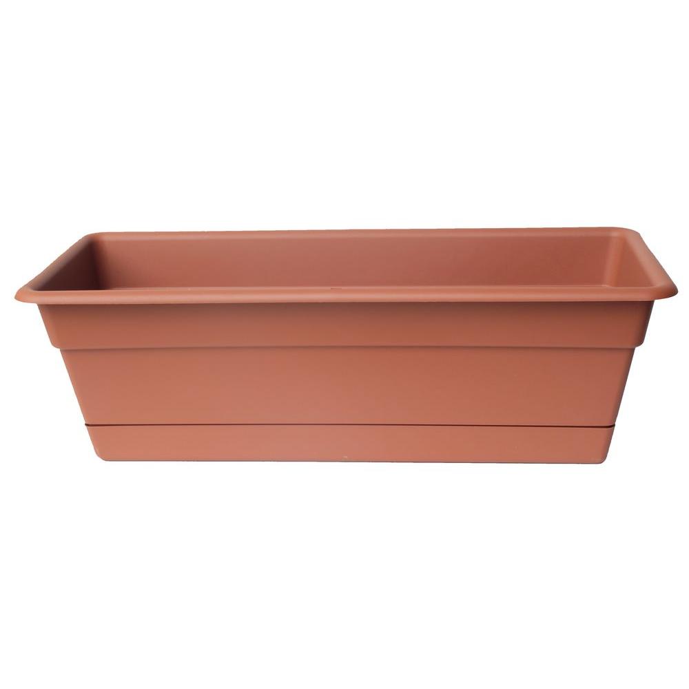 Bloem 7.5 in. x 36 in. Dura Cotta Window Box in Terra Cotta-DCBT36-46 ...