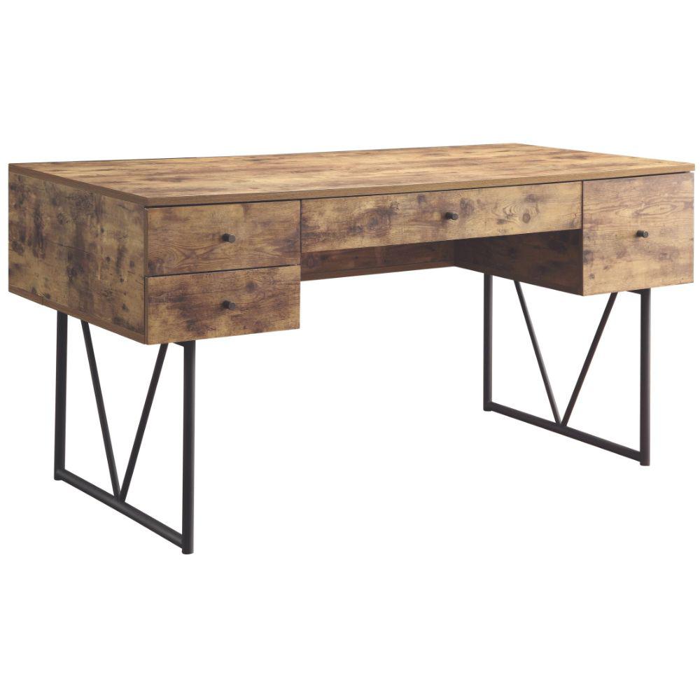 Benjara Voguish Style Brown Writing Desk With 4 Drawers Bm159114
