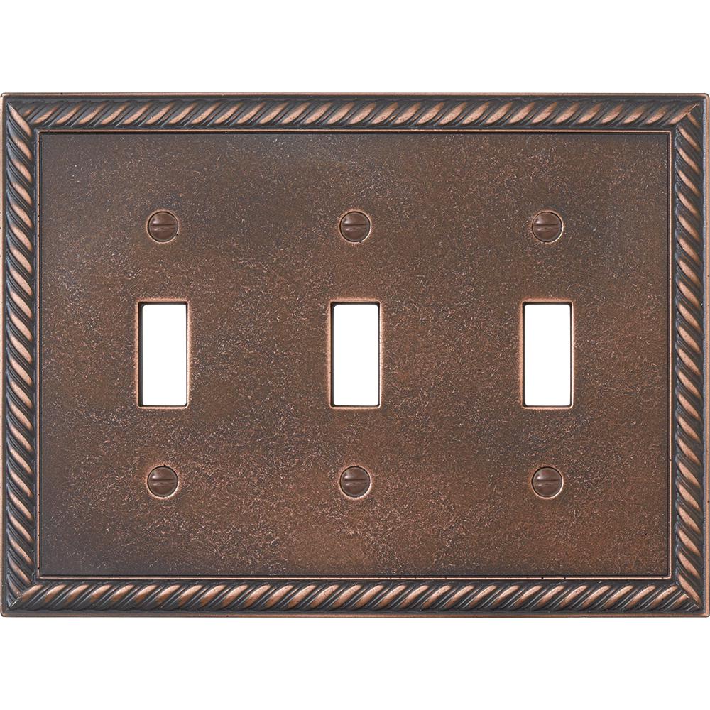 Hampton Bay Pearson Rope 3 Toggle Switch Wall Plate Oil Rubbed Bronze Hampton Bay Pearson Rope 3 Toggle Switch Wall Plate Oil Rubbed Bronze