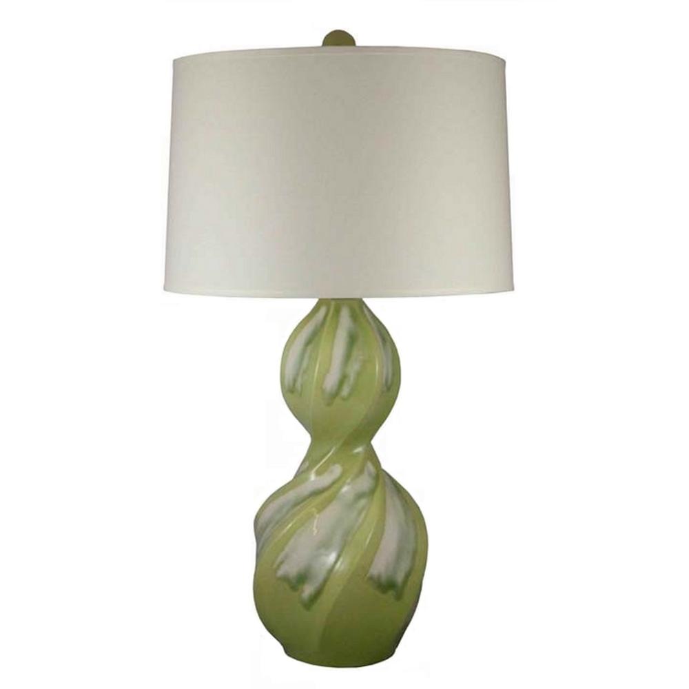 Fangio Lighting 27 In Celadon Green Twisted Spiral Ceramic Table Celadon Green Twisted Spiral Ceramic Table Lamp