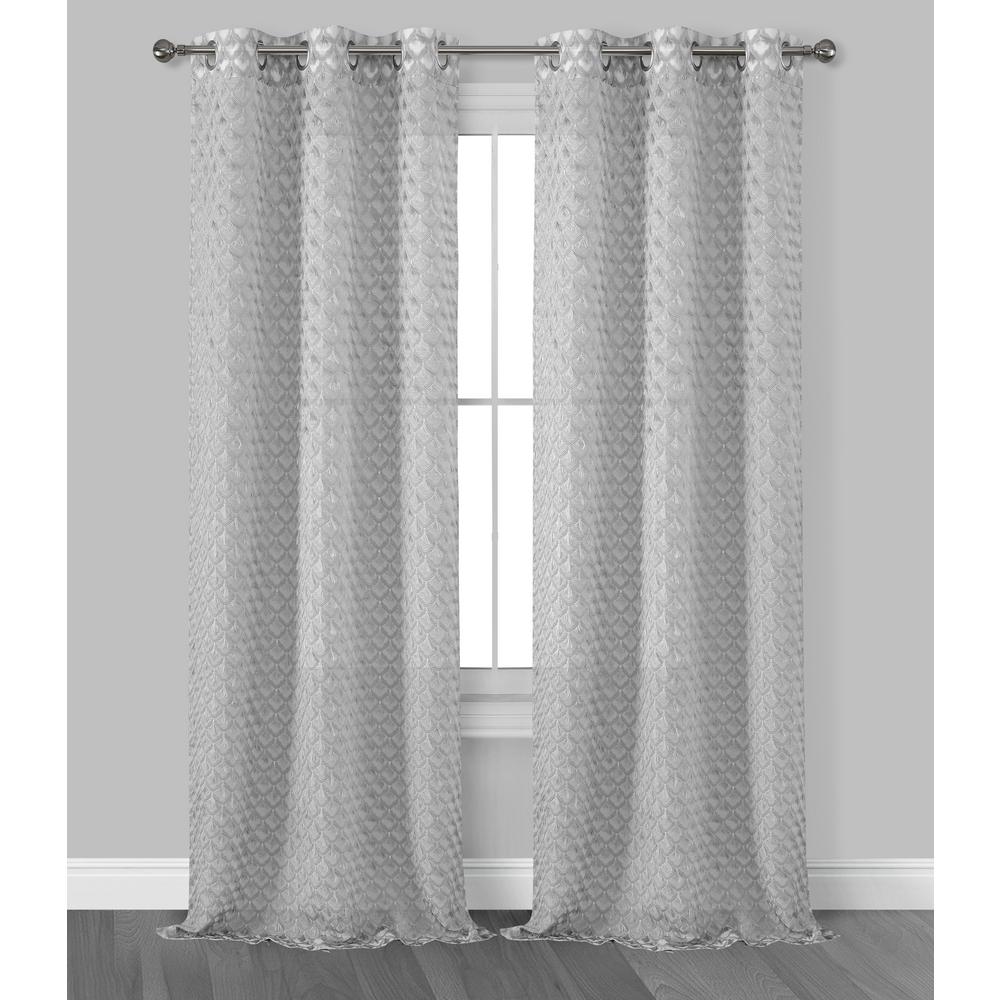 Dainty Home Arianna Scalloped Rows Of Fringe Grommet Window