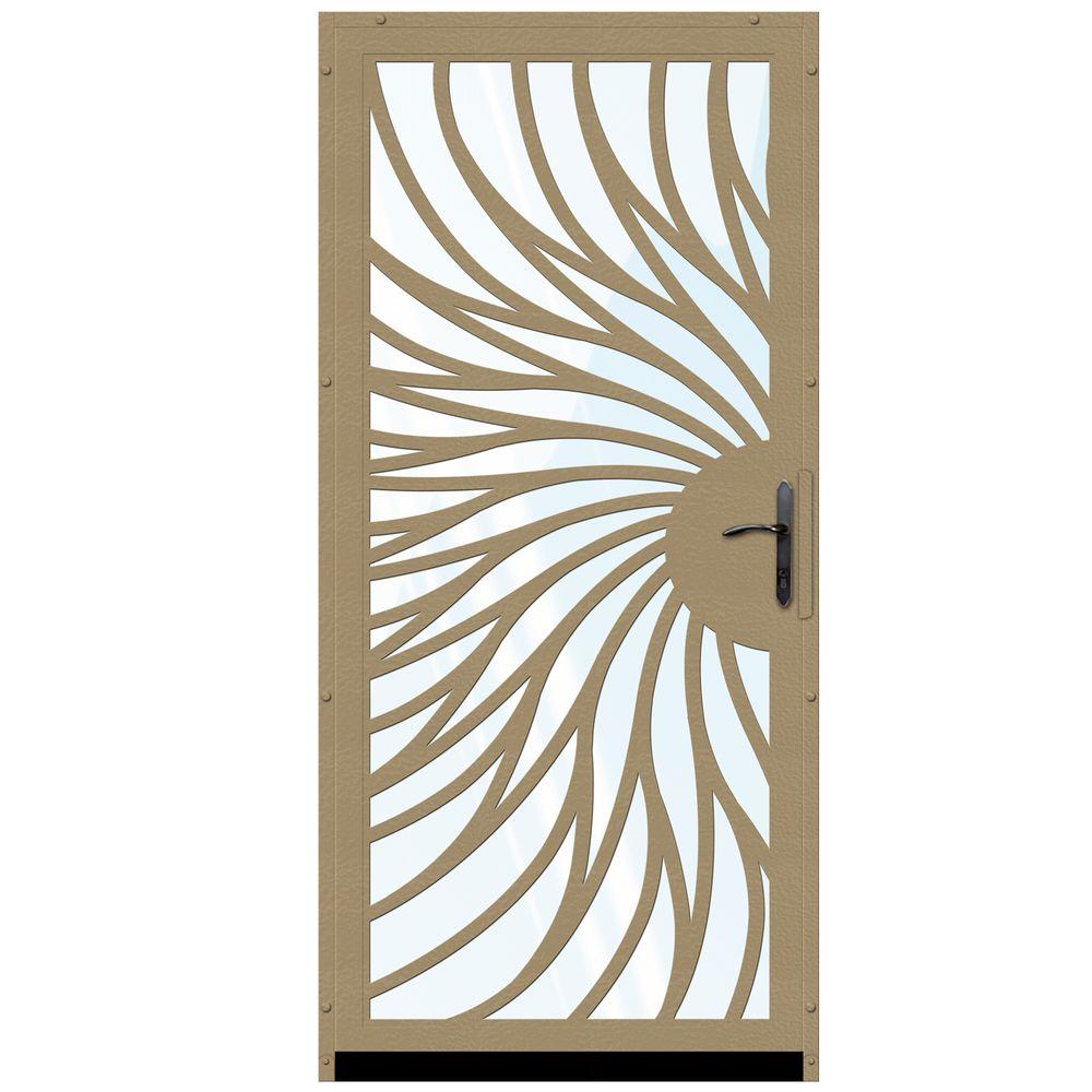 Unique Home Designs 36 in. x 80 in. Solstice Tan Surface Mount Steel