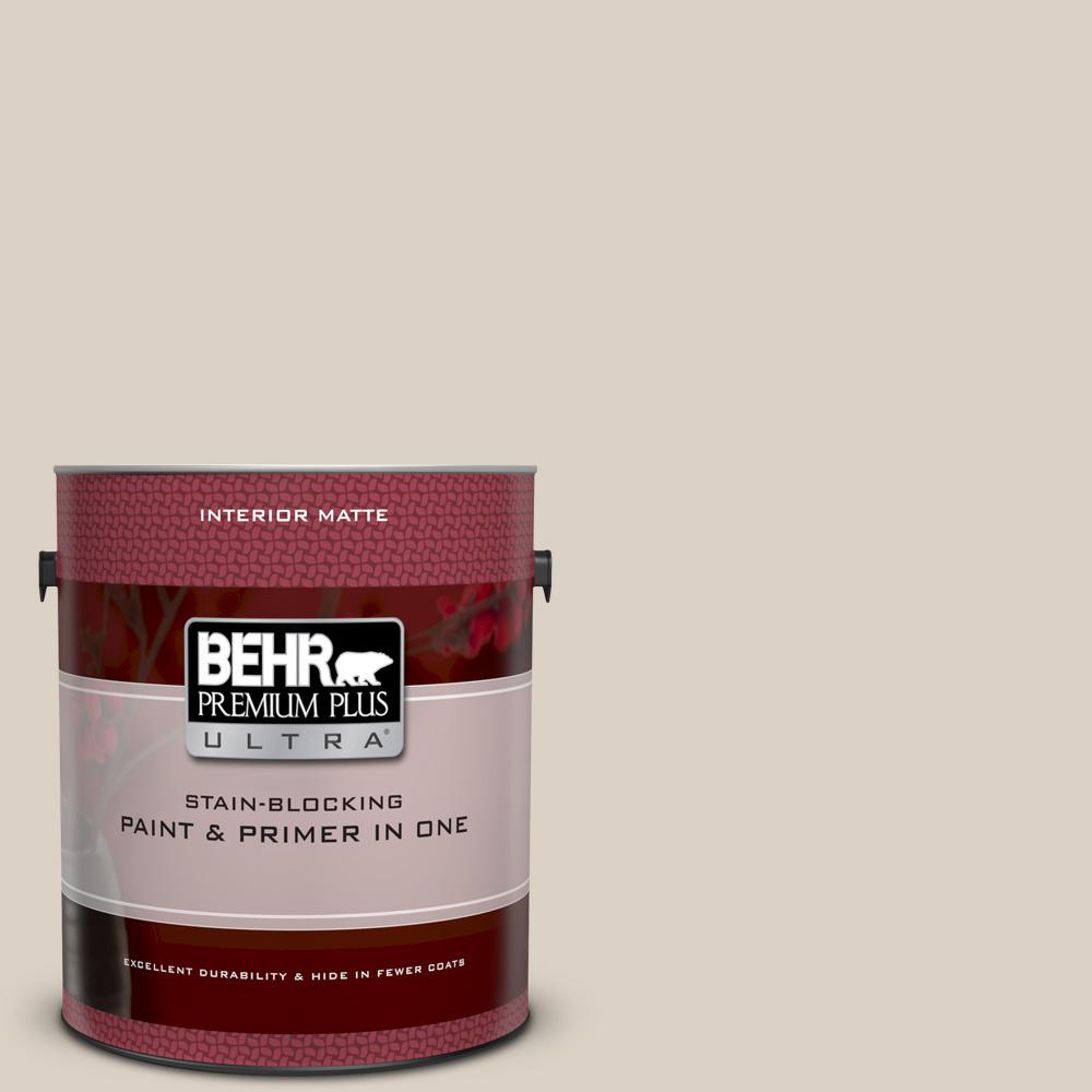 Behr Premium Plus Ultra 1 Gal 730c 2 Sandstone Cove Matte Interior Paint And Primer In One