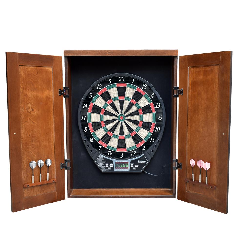 Trademark Coca Cola Wood Finish Dart Cabinet Set Coke 7000 V3 E The Home Depot